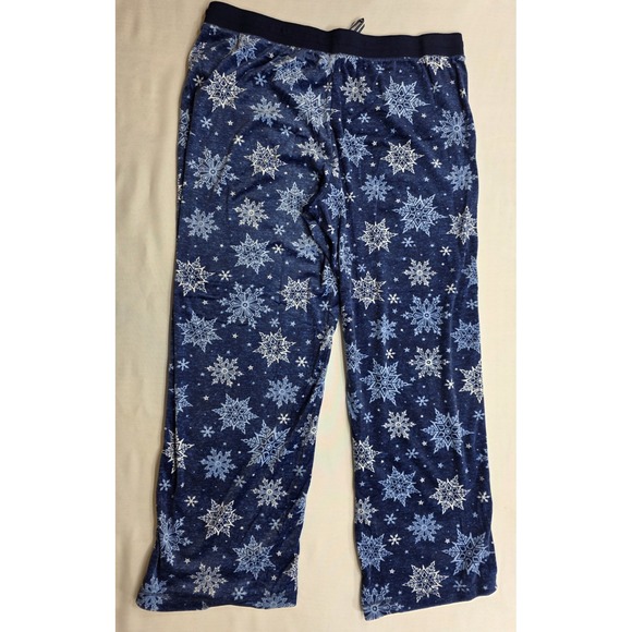 Nautica Women's Blue w Snowflakes Fleece 2 Piece Pajama Set. New. Size L - Picture 6 of 16